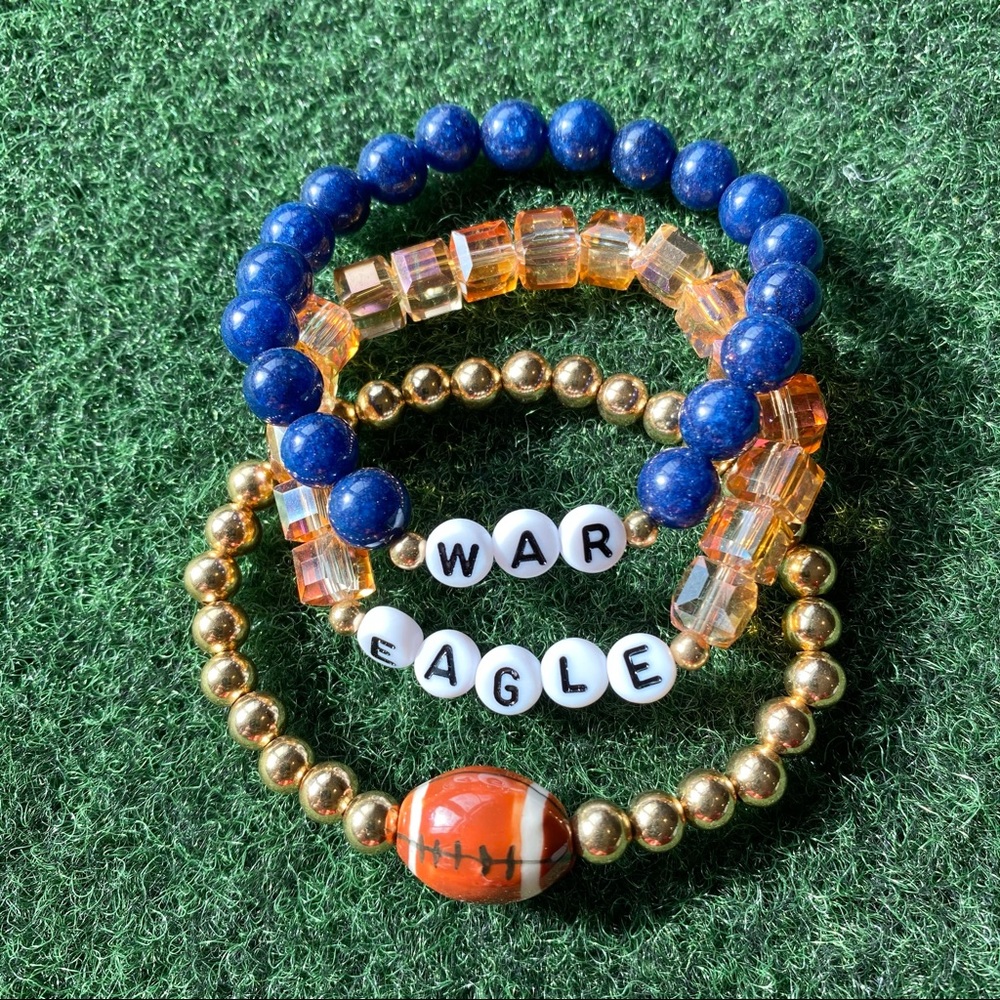 Auburn Tigers War Eagle Game Day Bracelet Stack